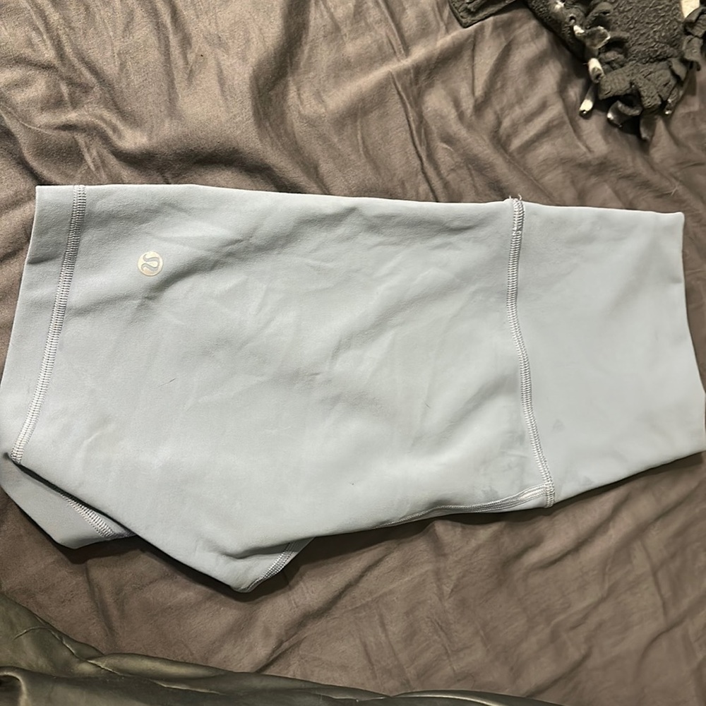 Light blue lululemon biker shorts